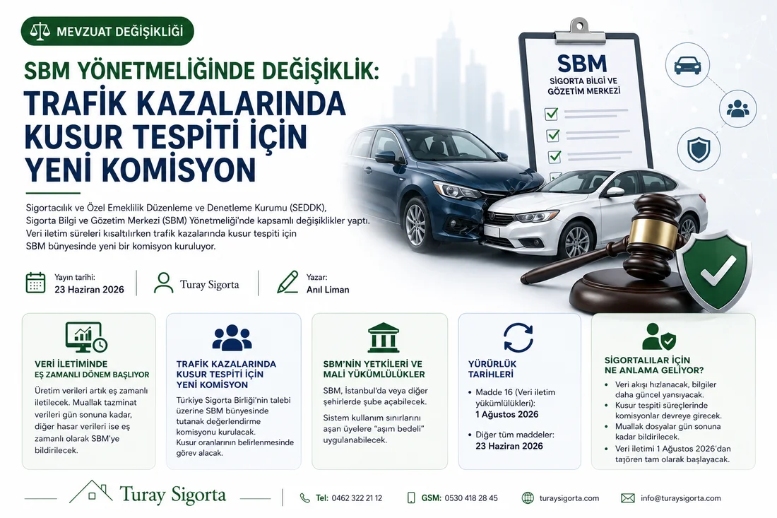 SBM Yönetmeliğinde Değişiklik: Trafik Kazalarında Kusur Tespiti İçin Yeni Komisyon