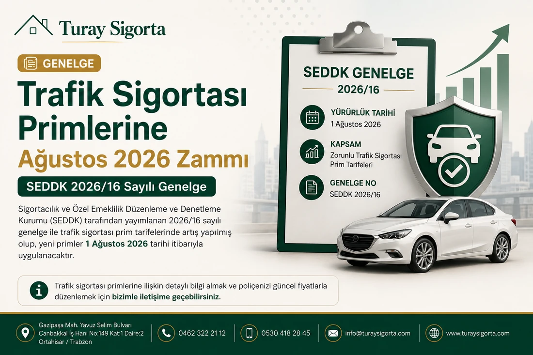 Trafik Sigortası Ağustos 2026 Prim Artışı SEDDK 2026/16